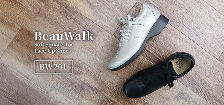 BW201 ビューウォーク 2E ソフトスクエアトウレースアップシューズ