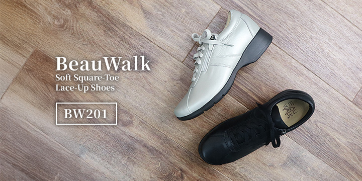 BW201 ビューウォーク 2E ソフトスクエアトウレースアップシューズ