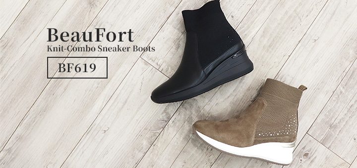 BF619 ニットコンビスニーカーブーツ
