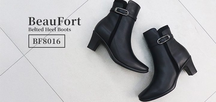 BF8016 ベルテッドヒールブーツ